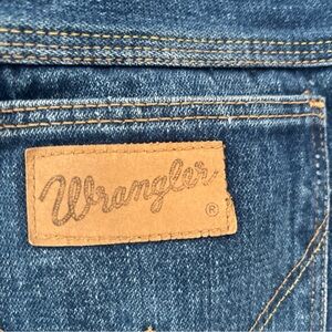 Wrangler Blue Denim with Tan Leather Patch